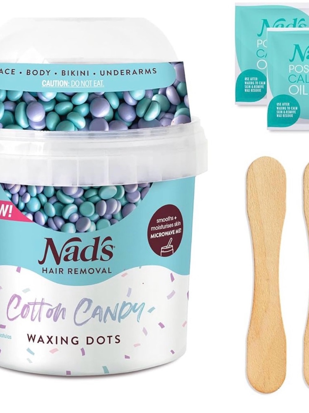 Nad's Women’s Body Hair Removal “Cotton Candy” Waxing Dot Kit NEW